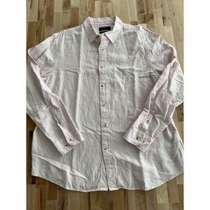Banana Republic Men's Long Sleeve Button Up Linen Untucked Fit Light Pink XL